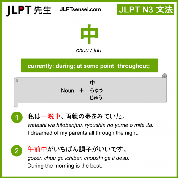 Chuu Jlpt N Grammar Meaning Learn Japanese Flashcards