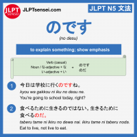 no desu のです jlpt n5 grammar meaning 文法例文 learn japanese flashcards