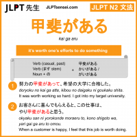 kai ga aru 甲斐がある かいがある jlpt n2 grammar meaning 文法 例文 learn japanese flashcards