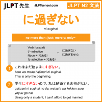 ni suginai に過ぎない にすぎない jlpt n2 grammar meaning 文法 例文 learn japanese flashcards
