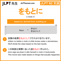 o moto ni をもとに jlpt n2 grammar meaning 文法 例文 learn japanese flashcards