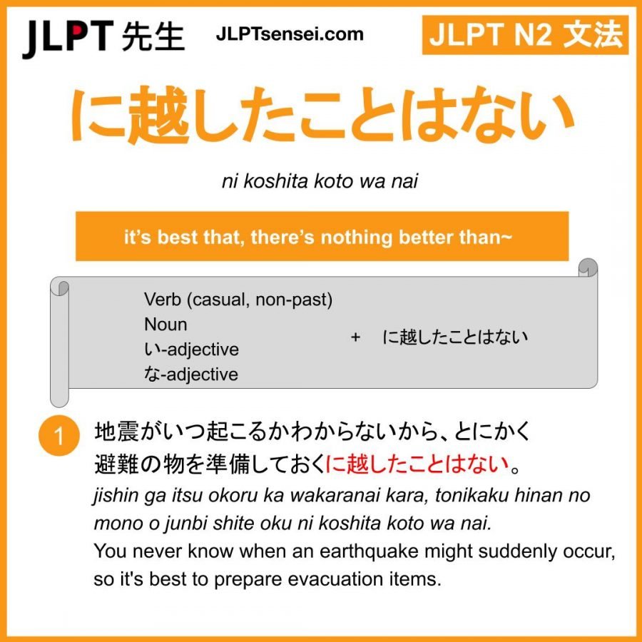 Gramatica Jlpt N2 に越したことはない Ni Koshita Koto Wa Nai Significado Guiadejapones Com
