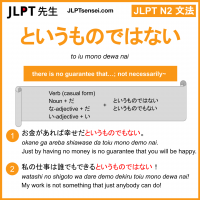 to iu mono dewa nai というものではない jlpt n2 grammar meaning 文法 例文 learn japanese flashcards